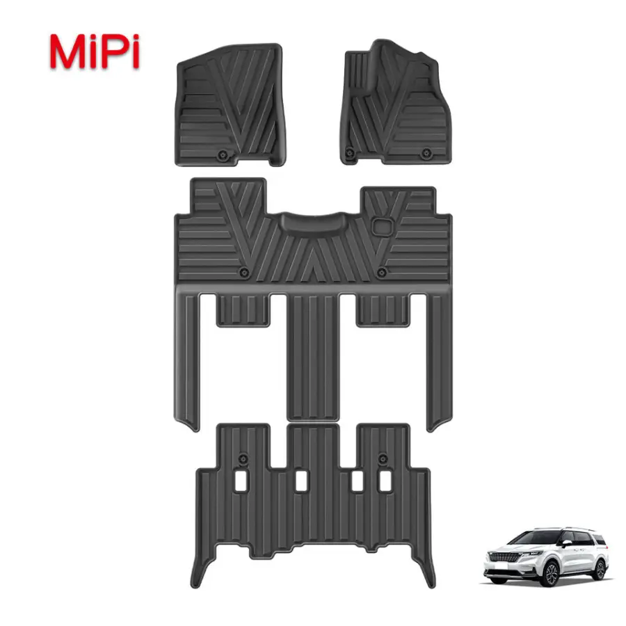 Custom Dustproof 3D TPE Floor Liners Waterproof Car Liners Non-slip Car Floor Mat for Kia Sedona 2022-2025 RHD Fuel 7 Se — view 1
