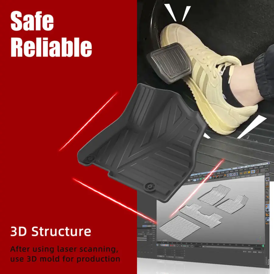 Custom Dustproof 3D TPE Floor Liners Waterproof Car Liners Non-slip Car Floor Mat for Kia Sedona 2022-2025 RHD Fuel 7 Seats — image 4
