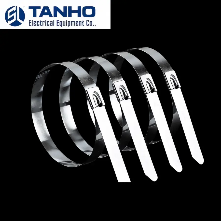 TANHO 304 Stainless Steel Self-Locking Cable Ties 12MM*500MM (Model GC12*500) Uncoated Zip Tie 100pcs/bag — view 1