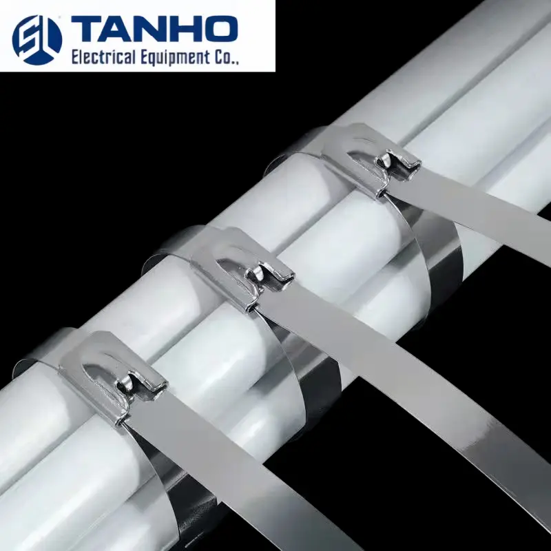 TANHO 304 Stainless Steel Self-Locking Cable Ties 12MM*500MM (Model GC12*500) Uncoated Zip Tie 100pcs/bag — image 3