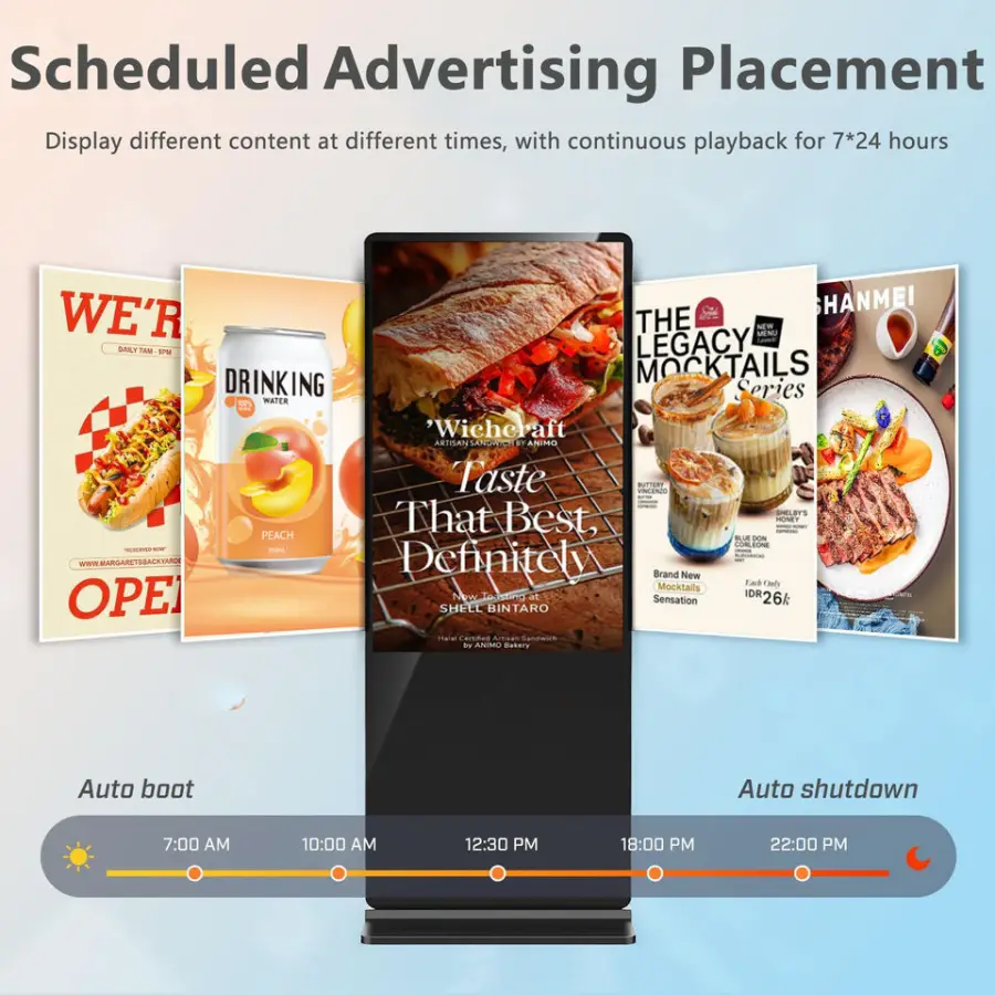 55Inch LCD Touch Screen Digital Display Signage Adevetising Equipment Machine Vertical for Business Restaurants — image 6