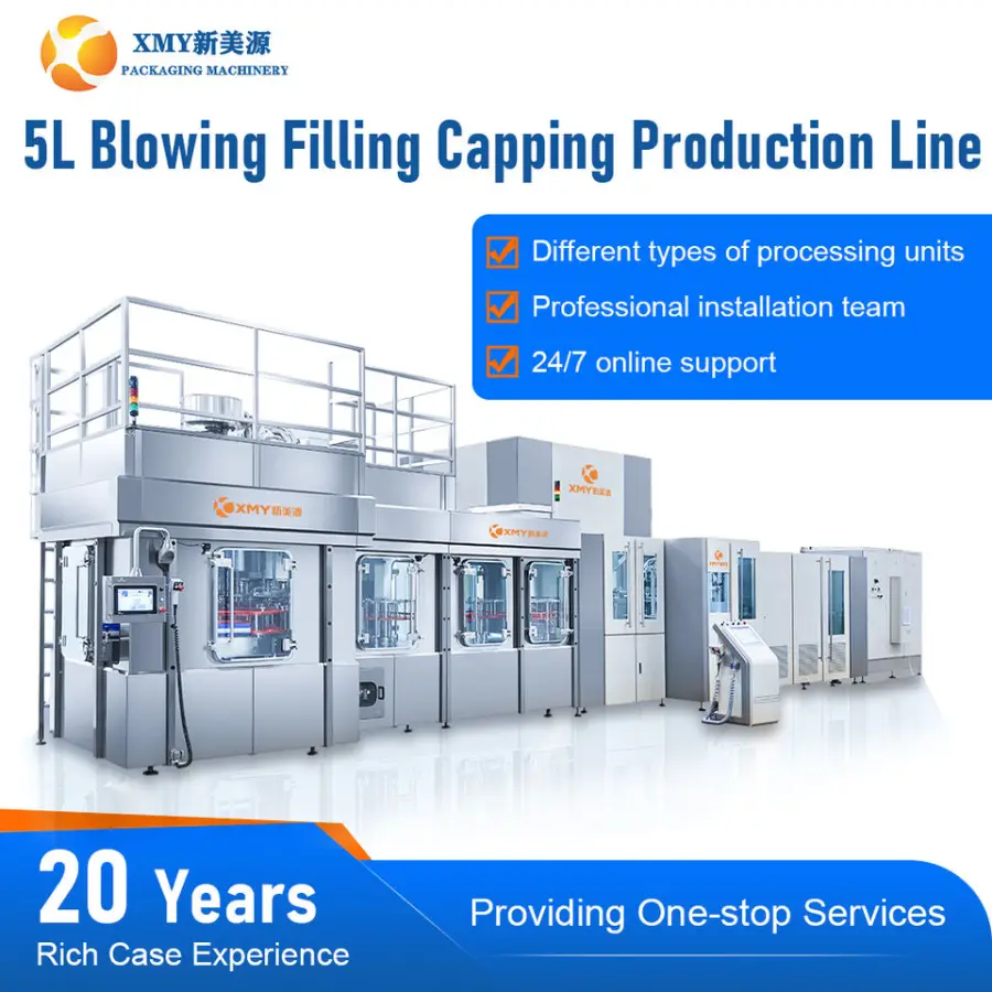 CE Certification Electric 3000-6000BPH 5L Blowing Filling Capping Production Line for Beverage/fruit Pulp Drinks — view 1