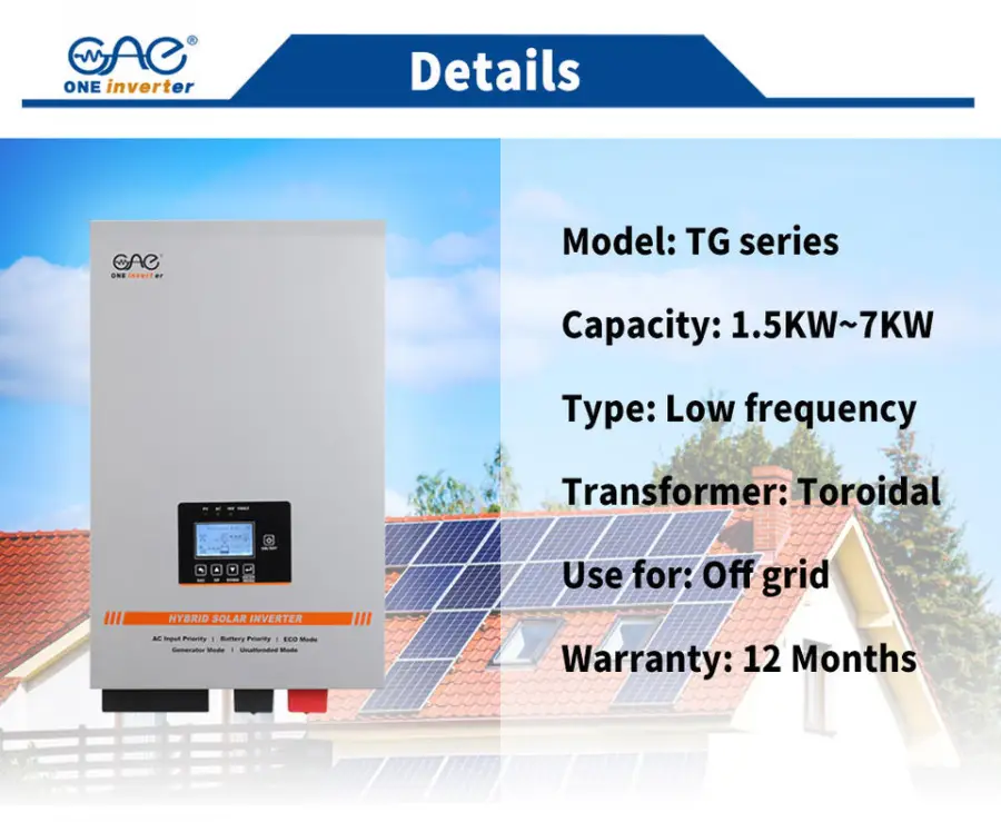 Mppt Hybrid Solar Inverter 12V 24V 48V 1.5Kw 2Kw 3Kw 4Kw 5Kw 6Kw Solar Energy System — image 5