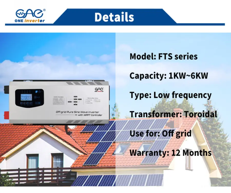 Hybrid Solar Inverter air Conditoiner Battery Inverter off Grid 5kw 6kw 1kw MPPT Charger Controller 50A — image 4