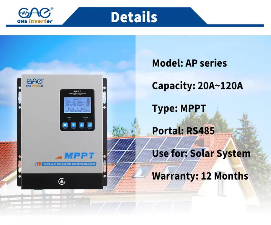 60A MPPT Solar Charge Controller 96V Auto Voltage Regulator for Home Use Solar System with Smart and Easy Control — image 5