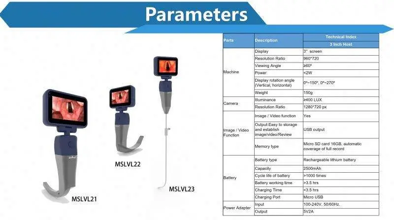 NEW Reusable Video Laryngoscope with 3.2 Inch Screen Neonate Pediatric Adult — view 5