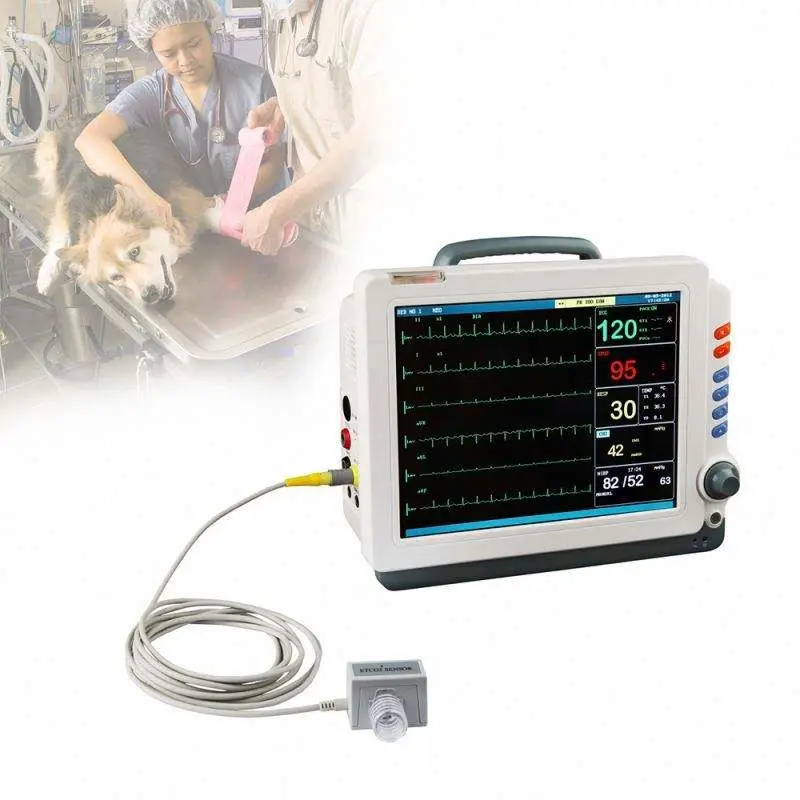 Touch Screen Veterinary Portable Vital Signs Monitor SPO2 Saturation Handheld VET Monitor for Cats Dogs Horse Pets — view 1