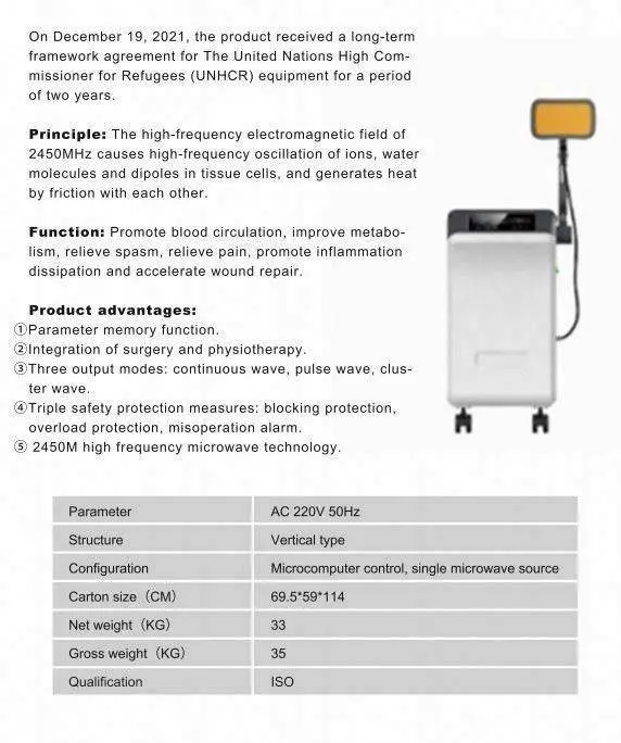 Diathermy Machine Microwave Therapy Unit Physiotherapy 3 in 1 Surgery Shockwave Treatment for Human — image 6