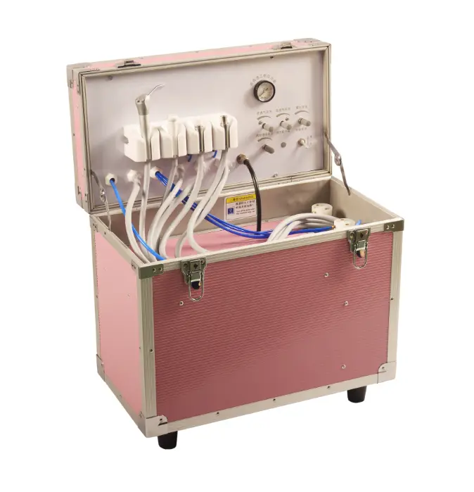 Portable Dental Unit Mobile Dental Chair Air Compressor Dentist Use Dental Clinics Steel Metal Construction Electric Pow — view 1