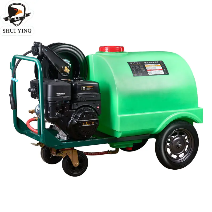 Industrial Gasoline High Pressure Washer 13p 250bar 3750psi 16L/min 300L Cold Water Jet Cleaning Machine — view 1