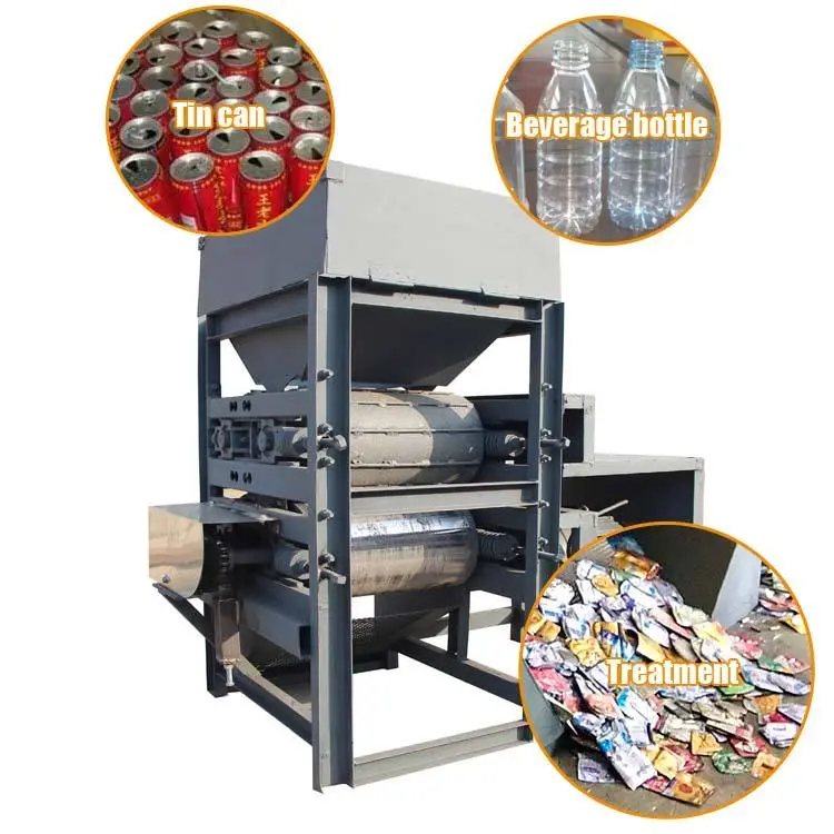 Low Price Cans Flattening Recycling Machine for Sale/Can Flattener Machine for Flattening Aluminum Iron Cans/cans Press — view 1