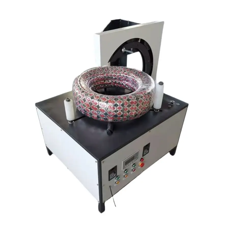 KET Orbital Stretch Film Wrapping Packing Wrapper Machine for Tyre/PE Pipe/Cable Coil — view 1