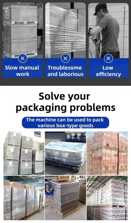 KET Small Automatic Pallet Stretch Film Wrapping Machine Pallet Wrapping Machine Stretch Film Luggage Wrapping Machine — view 4