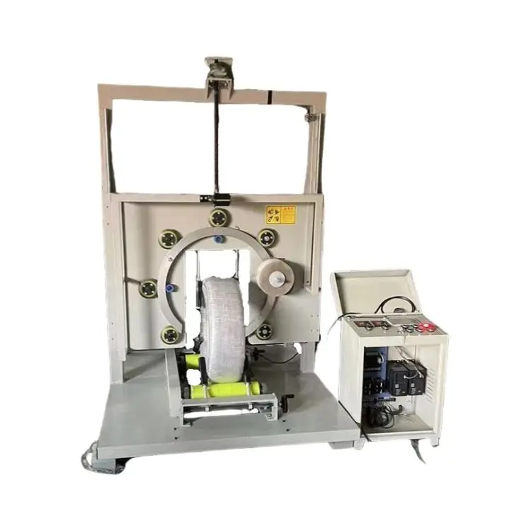 KET Semi Automatic Coil/Pipe/Tyre Stretch Film Wrapping Packing Machine — view 1