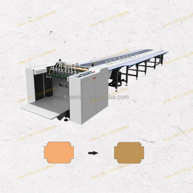 KET Fully Automatic Paper Sheet Feeding and Gluing Machine Rigid Box Forming Machine with Hot Melt Glue Pasting — view 1