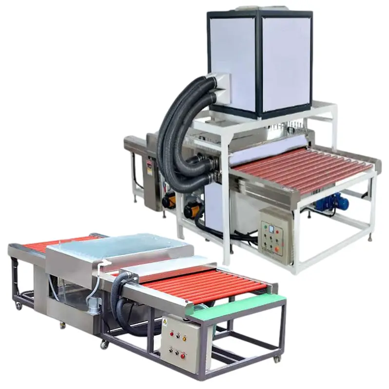KET Fully Automatic Industrial Horizontal Window Door Glass Washing and Drying Machine Glass Cleaning Machine — view 1