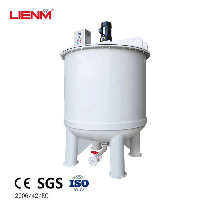 Custom Anti-Corrosion Chemical Liquid Mixing Tank Industrial Mixer 2500L Automatic Bleach Making Motor Coating Plastic — view 1