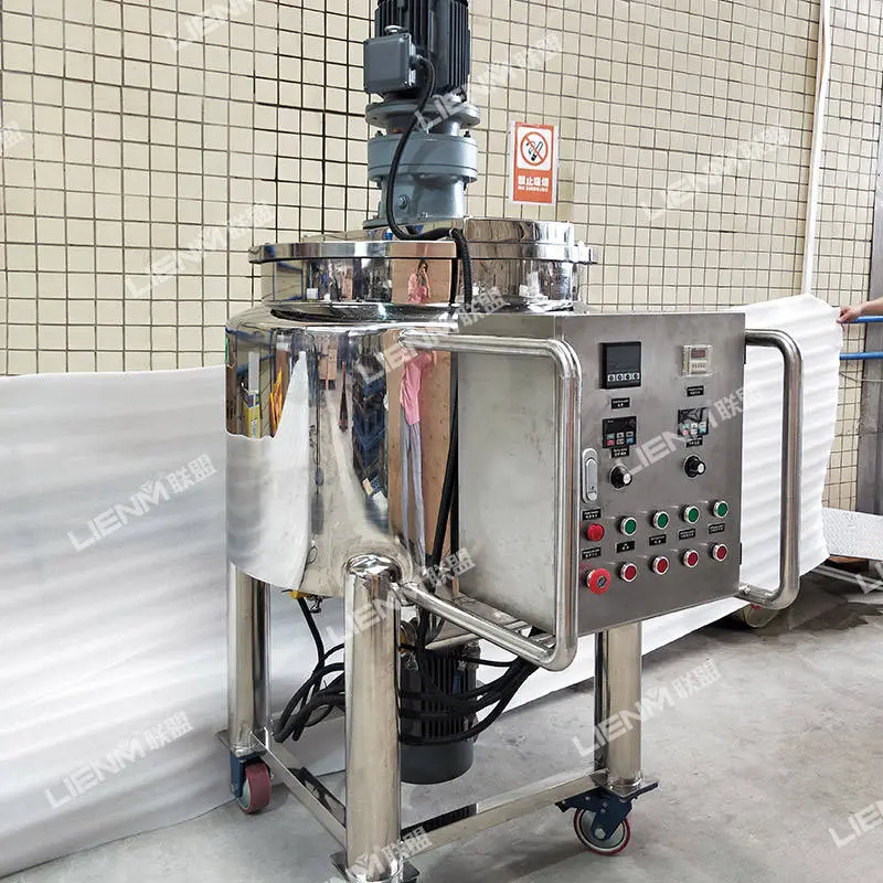 60L 100L 200L 500L Stainless Steel Heated Mixing Tank Agitator Motor for Cosmetics Liquid Soap Homogenization Customizab — view 2