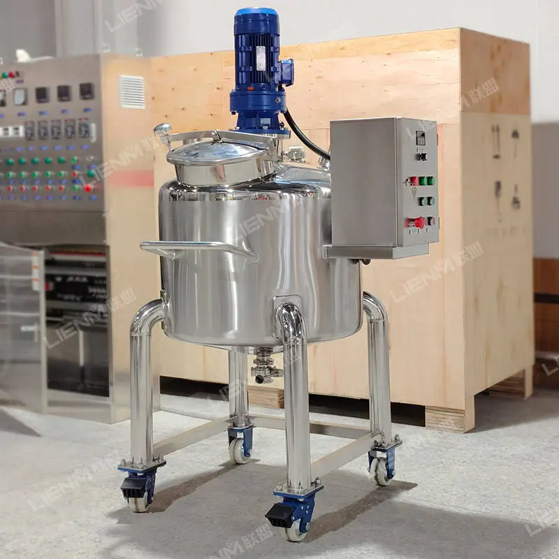Lienm Stainless Steel 304/316 Liquid Detergent & Shampoo Mixing Tank with Agitator and Pump Customizable Capacity — image 3