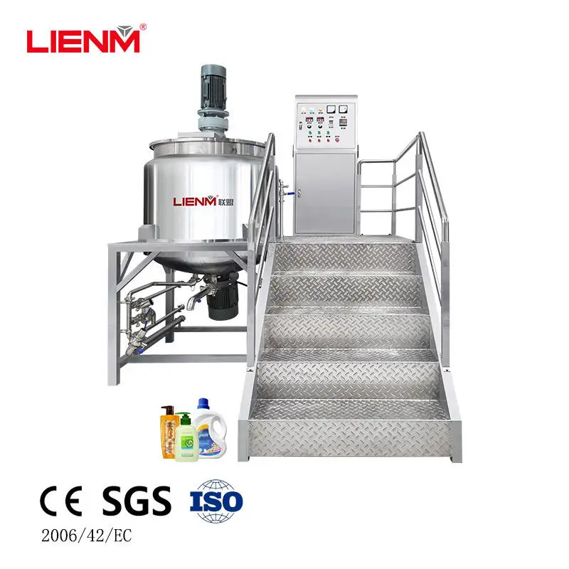 LIENM Liquid Soap Mixer Stirrer Machine Efficient Production 500L Shampoo Liquid Detergent Mixer — view 1