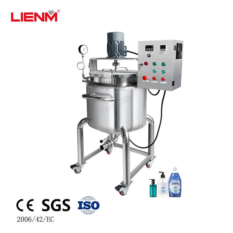 Factory Customized 100L Liquid Soap Making Machine Agitator Mixer Motor Pump Steam/Electric Heating for Chemicals Proces — view 1