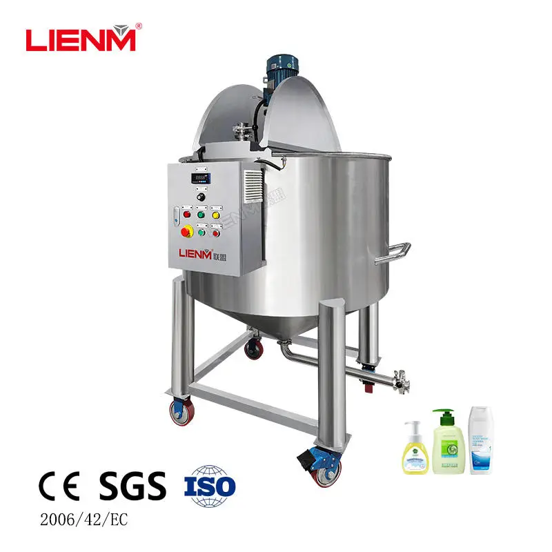 100L 500L 1000L Small Cosmetic Mixing Homogenizing Equipment High Sheer Mixer Cosmetic Tank Kettle Soap Cosmetic Machine — view 1