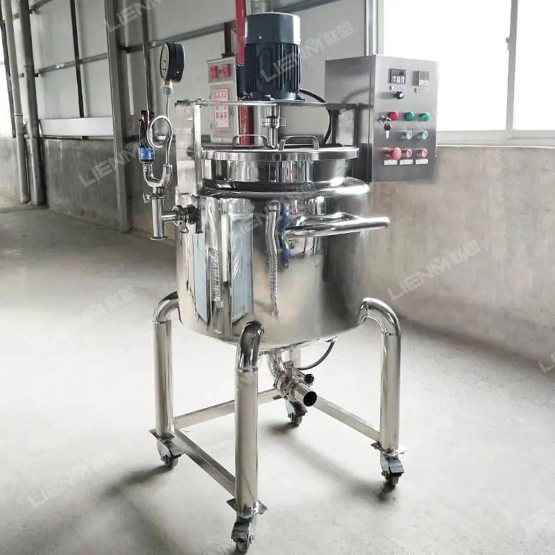 60L 500L Liquid Washing Mixer Machine Steam Heating Jacketed Mixing tank with Stirring Making Hand Sanitizer Detergent CE ISO EU — image 3