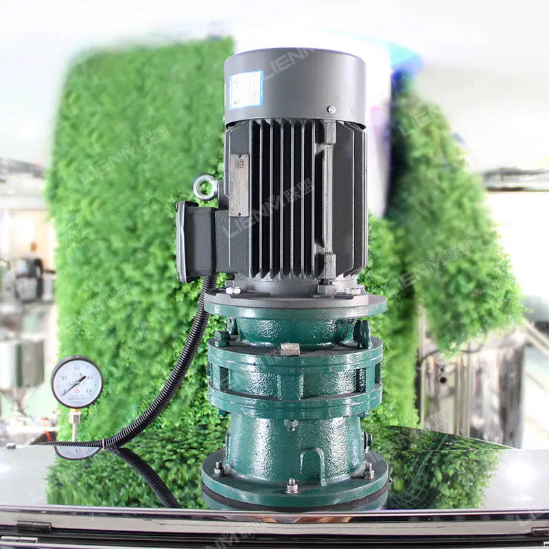 Industrial Stainless Steel Liquid Detergent Double Blending Mixing Tank Cosmetics Shower Shampoo Homogenize Mixing Motor — view 3