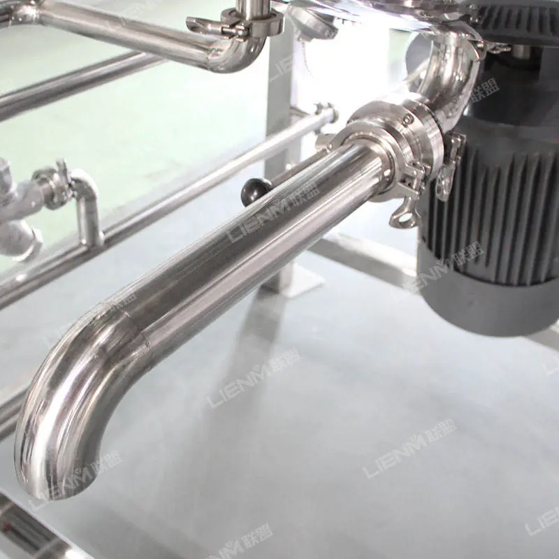 Industrial Stainless Steel Liquid Detergent Double Blending Mixing Tank Cosmetics Shower Shampoo Homogenize Mixing Motor — view 5