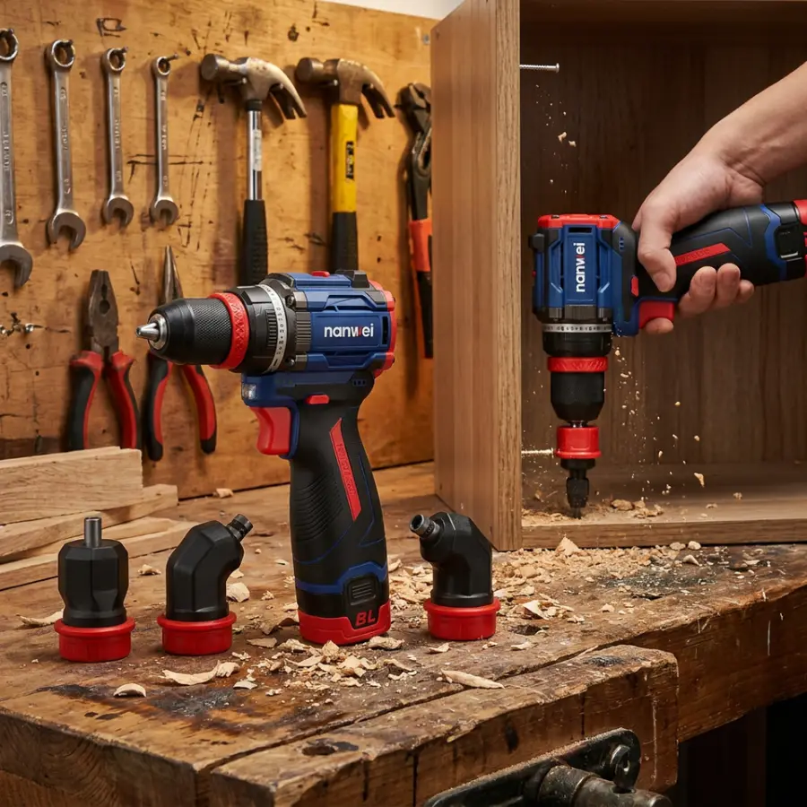 NANWEI 4-in-1 Electric Power Drills Brushless Handheld Multifunctional Lithium Drill 20v Cordless Impact Drill — view 1