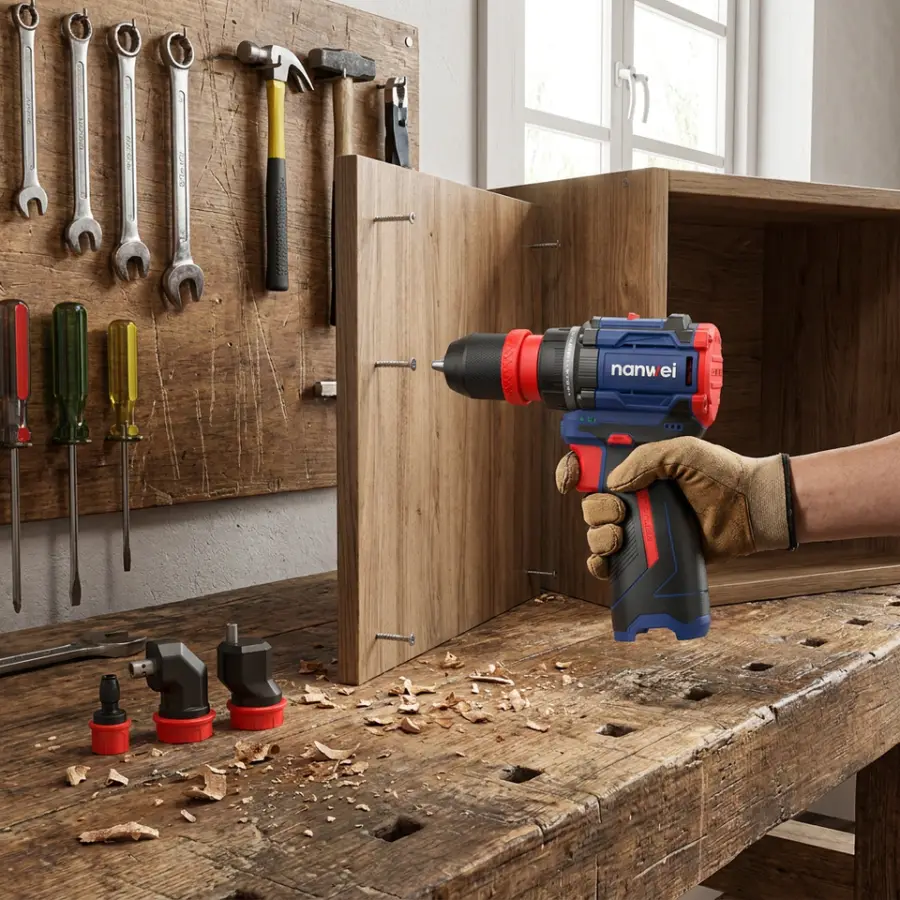 Nanwei Impact Drill 18V Battery Rechargeable Brushless Li-Ion Electric Drill 4 in 1 Rated Input Variable Cordless Drill — view 1