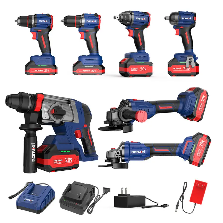 Nanwei Brushless 1450rpm 20V Heavy Duty Hammer Drill Machine Power Tools Electric Cordless Power Rotary Hammer — image 4