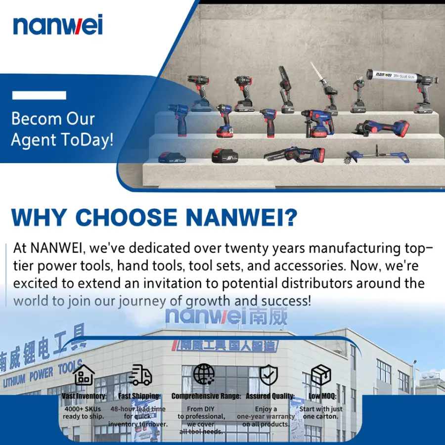 Nanwei Brushless 1450rpm 20V Heavy Duty Hammer Drill Machine Power Tools Electric Cordless Power Rotary Hammer — image 7