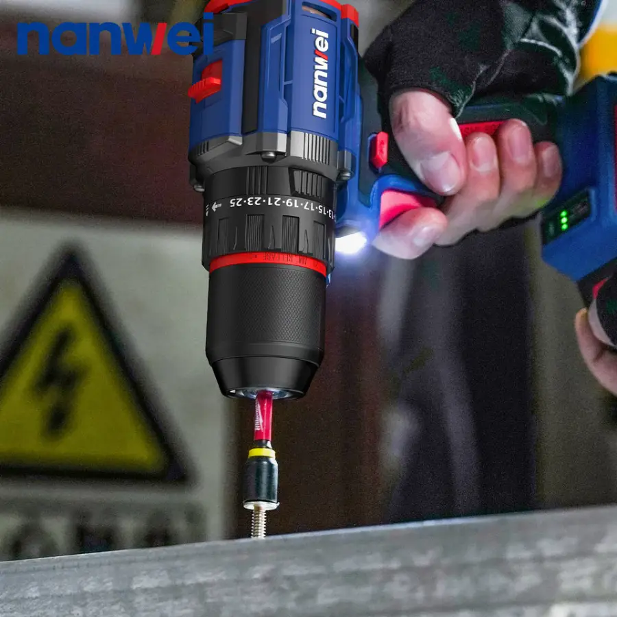 NANWEI High Power Lithium-Ion Electric Impact Drill Brushless Cordless Electric Screwdriver Power Tools — view 1