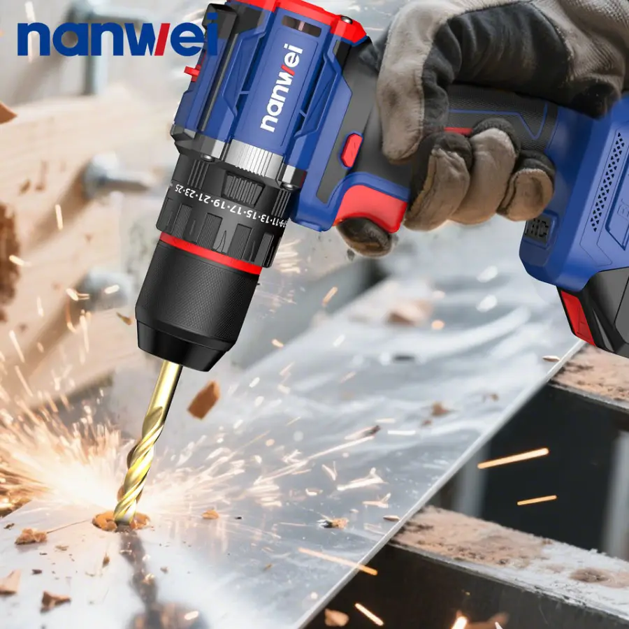 NANWEI High Power Lithium-Ion Electric Impact Drill Brushless Cordless Electric Screwdriver Power Tools — image 7