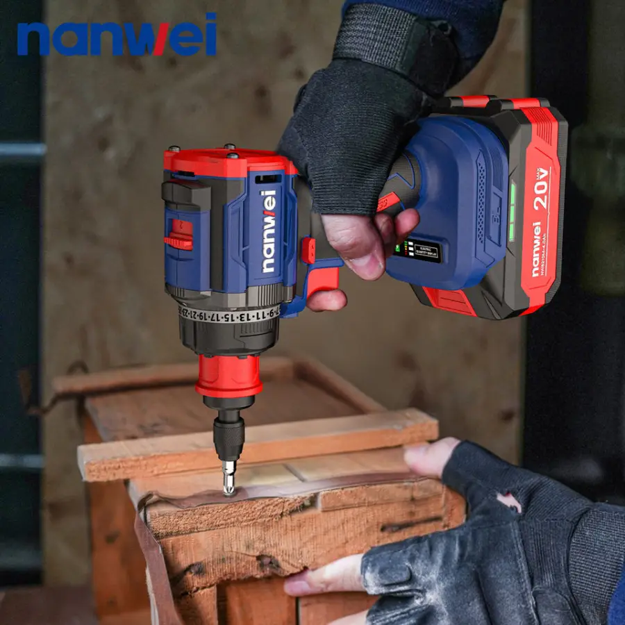 NANWEI 8219P 20V Cordless Power Drill Set 4 in 1 Multi-Functional Electric Screwdriver with Brushless Head — image 4