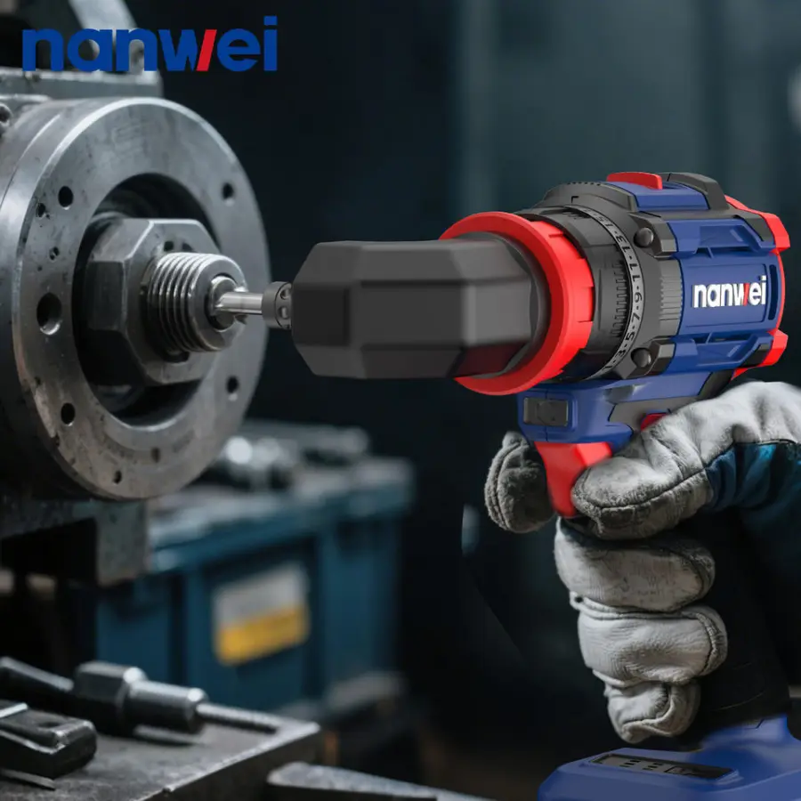NANWEI 20V 4-IN-1 Compact Size Multi-Head Cordless Drill Screwdriver Kit with Right Angle/Offset/Drill Attachment — image 6
