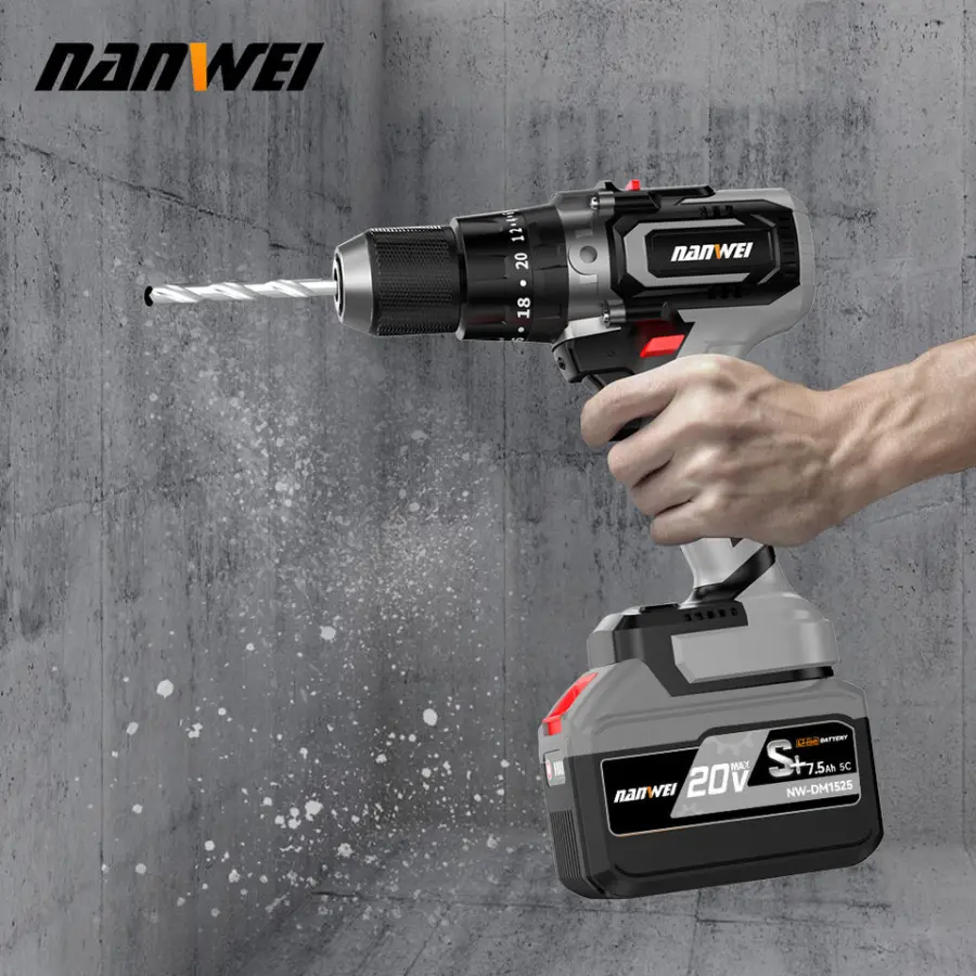 NANWEI 3A29 Cordless Rechargeable Brushless Electric Impact Drill 13MM 150N.m Battery Ice Breaking Screwdriver Tools — image 2