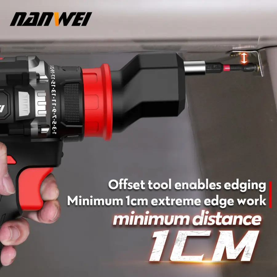 NANWEI D5219P Electric Cordless Drill Machine Good Quality Li-ion Rechargeable Power Tools High Efficiency Hand Drill — image 5