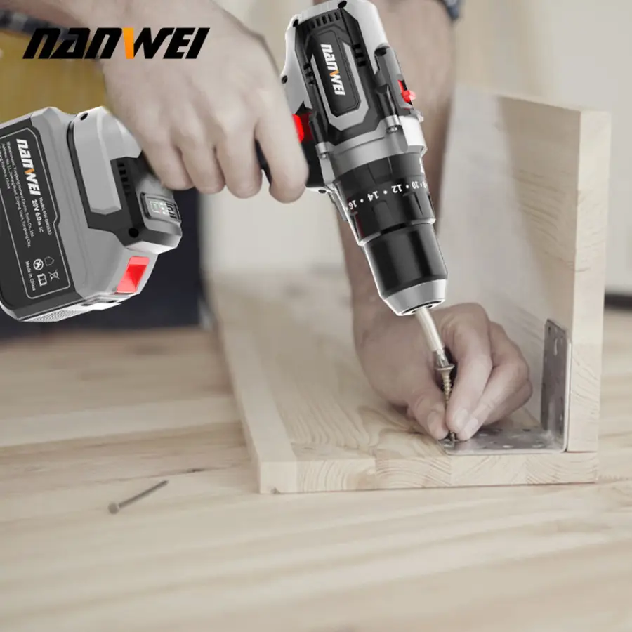 NANWEI 3A29 Cordless Rechargeable Brushless Electric Impact Drill 13MM 150N.m Battery Ice Breaking Screwdriver Tools — image 3
