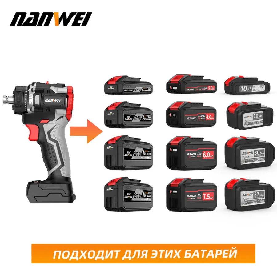 NANWEI D5219P Electric Cordless Drill Machine Good Quality Li-ion Rechargeable Power Tools High Efficiency Hand Drill — image 6