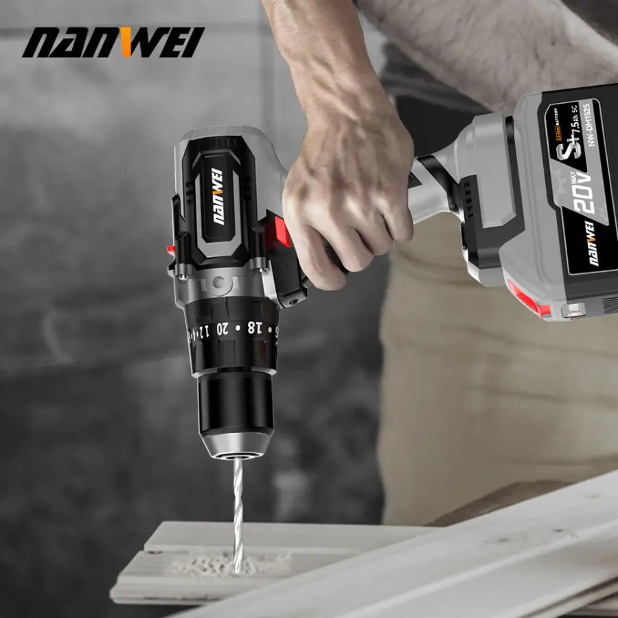 NANWEI 3A29 Cordless Rechargeable Brushless Electric Impact Drill 13MM 150N.m Battery Ice Breaking Screwdriver Tools — image 4
