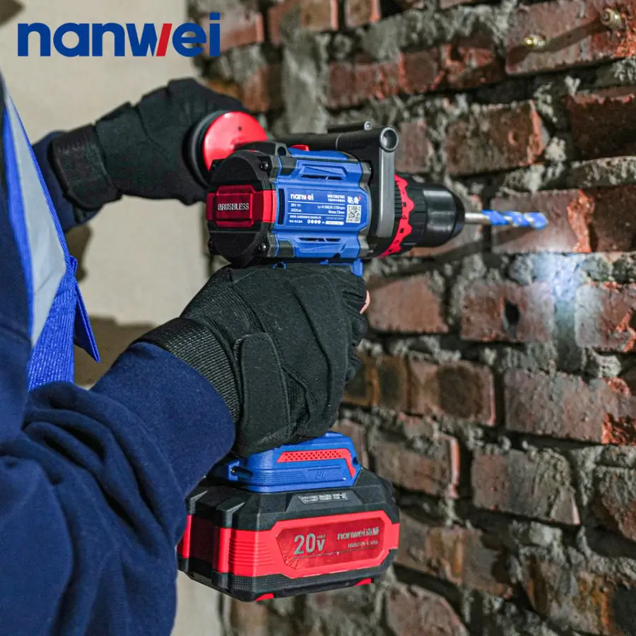 Nanwei Cordless 21V Lithium Battery Impact Drill With Accessories High Torque Electric Screwdriver Set — image 4