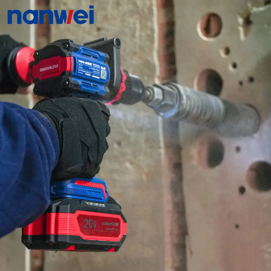 Nanwei For 3 Functions 21V Brushless Impact Cordless Electric Drill Driver LED Light Customizable OEM Support Battery — view 1