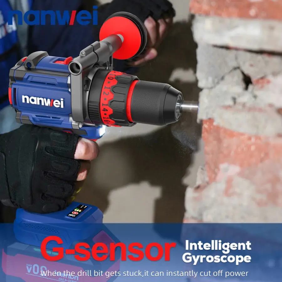 Power Tool Set High Torque 160Nm 13mm Chuck Cordless Brushless Impact Drill for Home Decoration — image 4