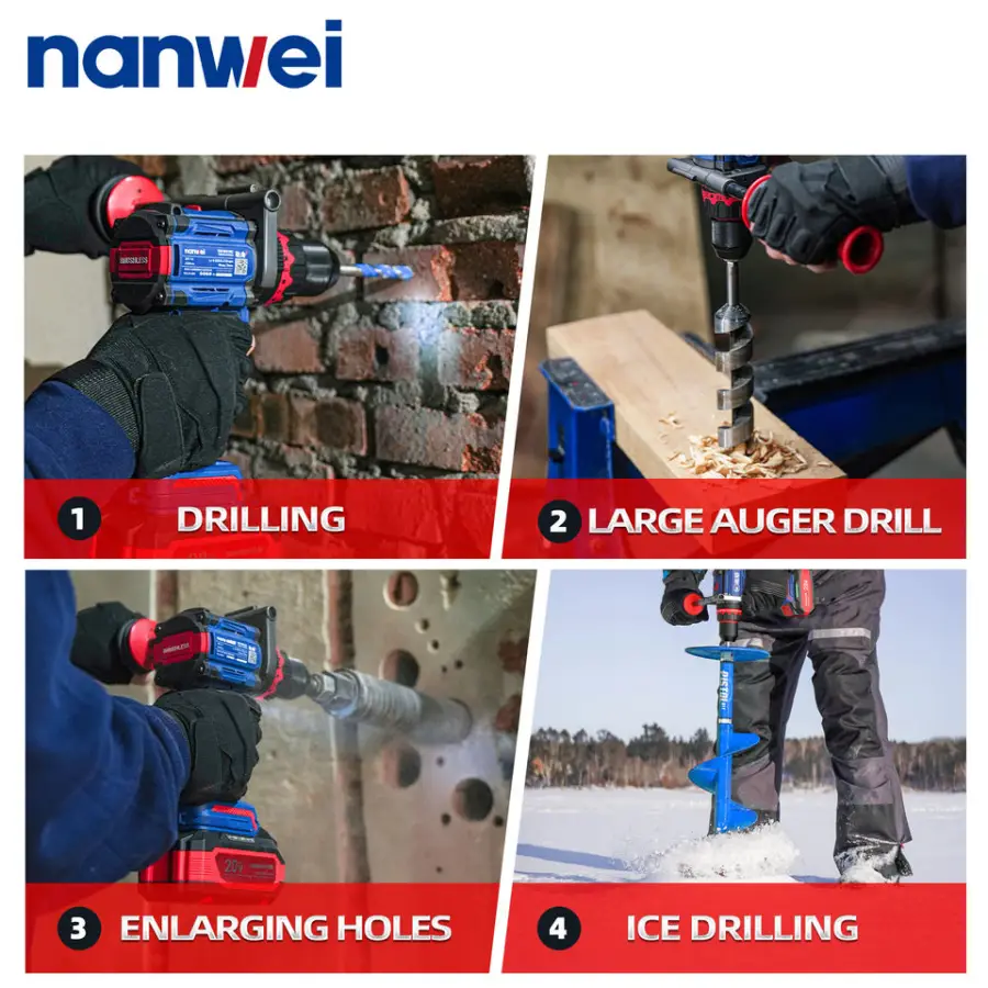 Power Tool Set High Torque 160Nm 13mm Chuck Cordless Brushless Impact Drill for Home Decoration — image 5