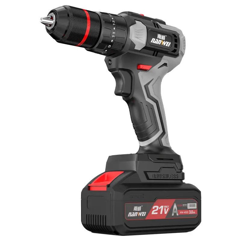 NANWEI High Performance Kickback Protection 21V Cordless Brushless Long Service Life DC Power Drill — view 1