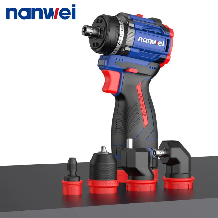 Hot Sale Multi-head Brushless Lithium Battery Drill Multi-function Electric Drill Two-speed Multi-head Drill — view 1