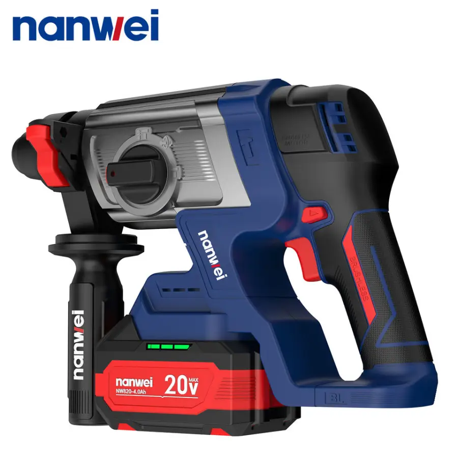 Nanwei Professional Rechargeable Rotary 21v Cordless Hammer Drill with Lithium Battery — image 5