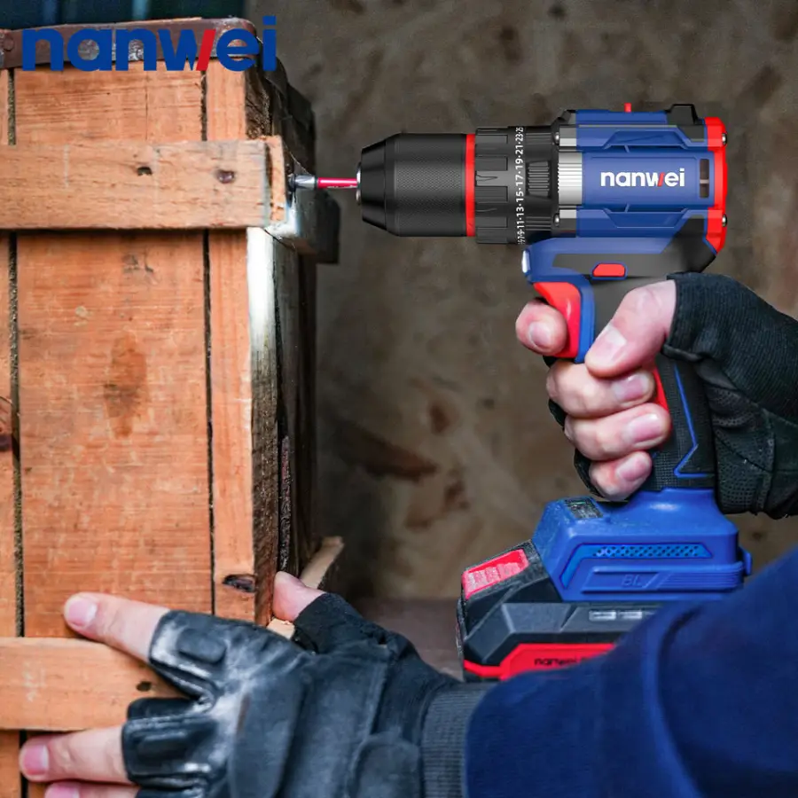 NANWEI Customized Cordless 20V Lithium Battery Power Two-Speed Multifunctional Screwdriver High Torque Drill Hand Drill — view 1